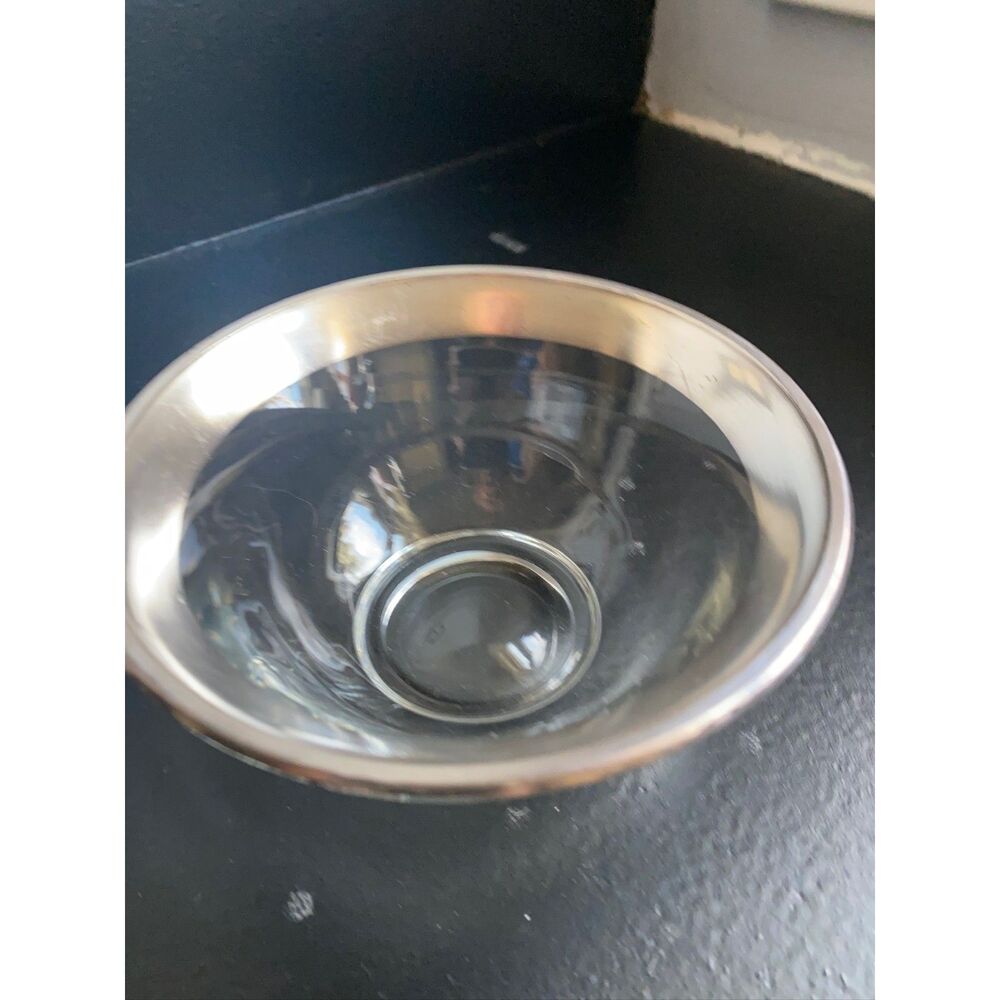 MCM Dorothy Thorpe Silver Rim 7" round Catch-All Bowl - Vintage Candy Dish - Picture 3 of 8
